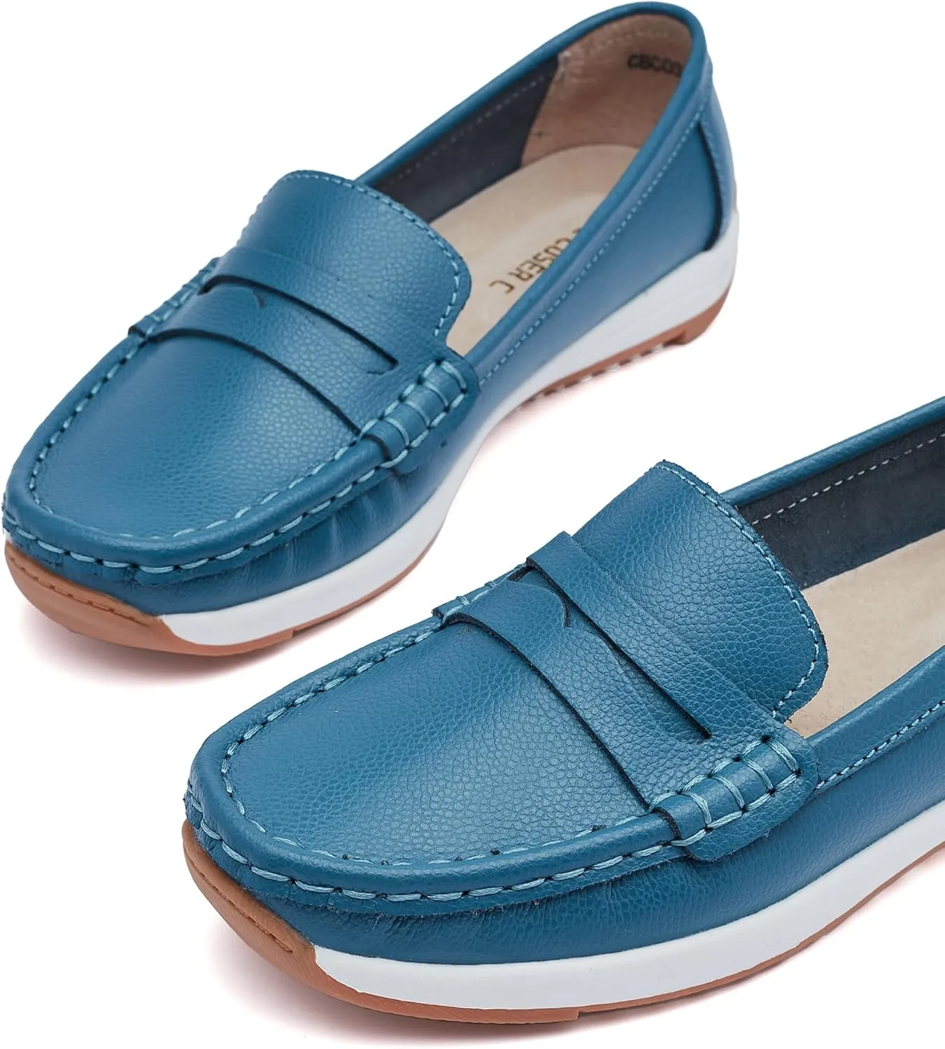 Women's Loafers Moccasin Casual Slip On Flat Shoes Comfortable Leather Driving Loafers Lightweight Nurse Work Shoes