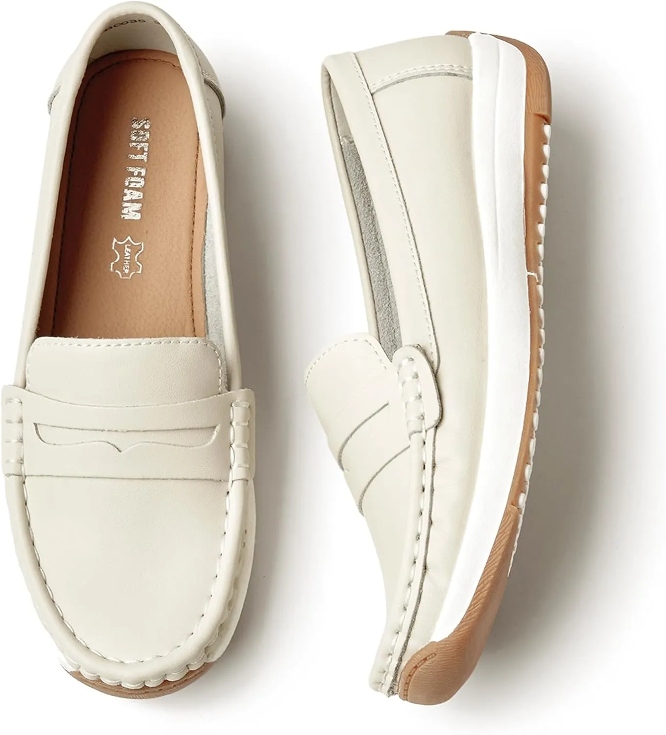 Women's Loafers Moccasin Casual Slip On Flat Shoes Comfortable Leather Driving Loafers Lightweight Nurse Work Shoes