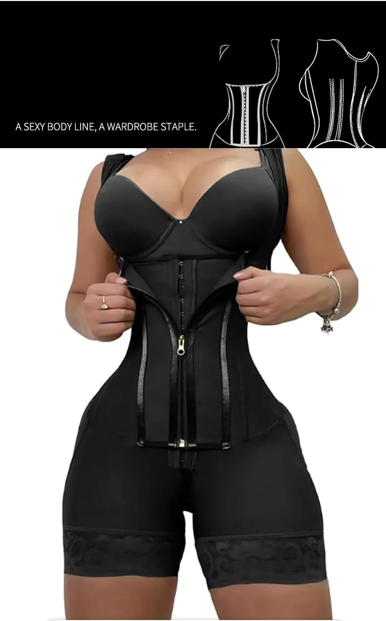 Women's Mesh Shapewear Bodysuit - Tummy Control Waist Trainer Butt Lifting Seamless Full Body Shaper