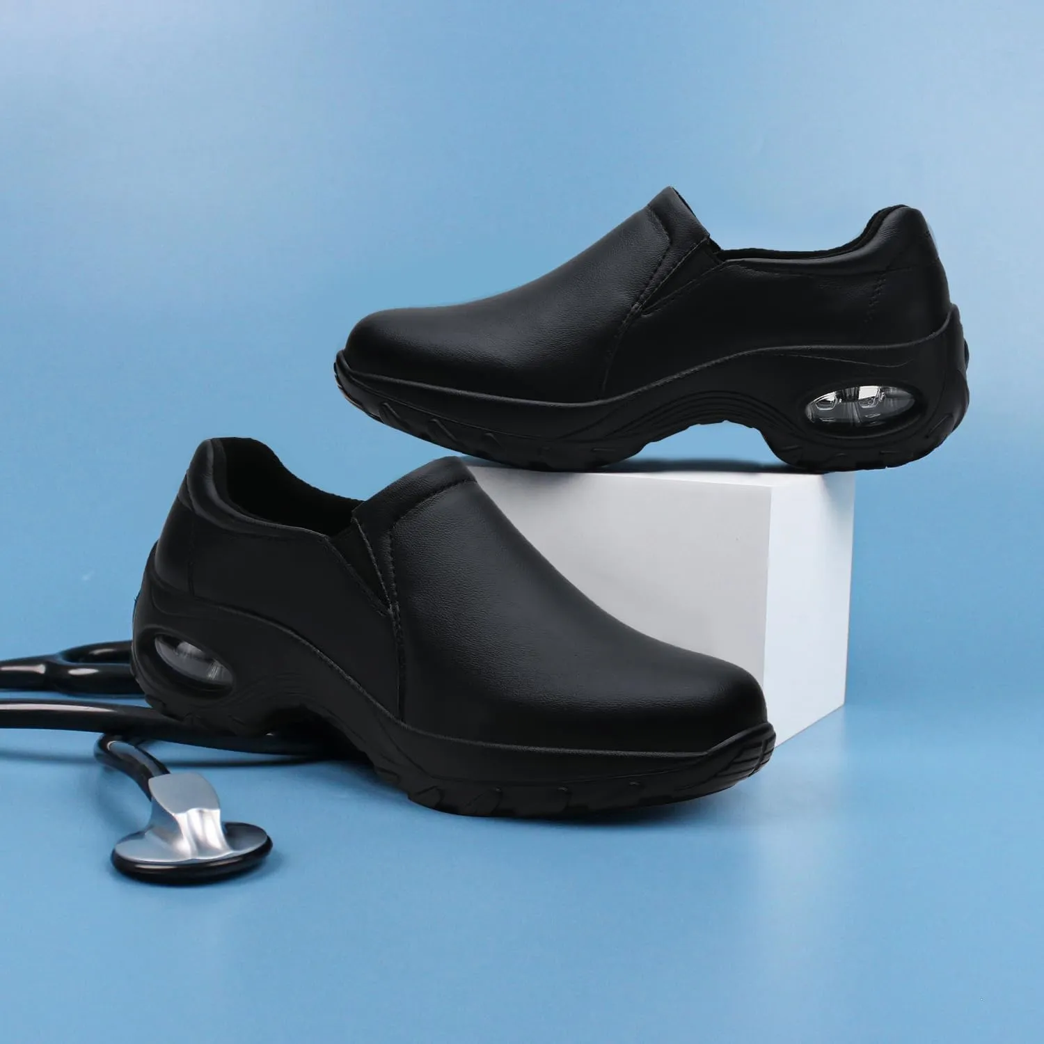 Women's Nursing Shoes Slip On Lightweight Slip Resistant Comfort Non Slip Waterproof Food Service Work Shoes