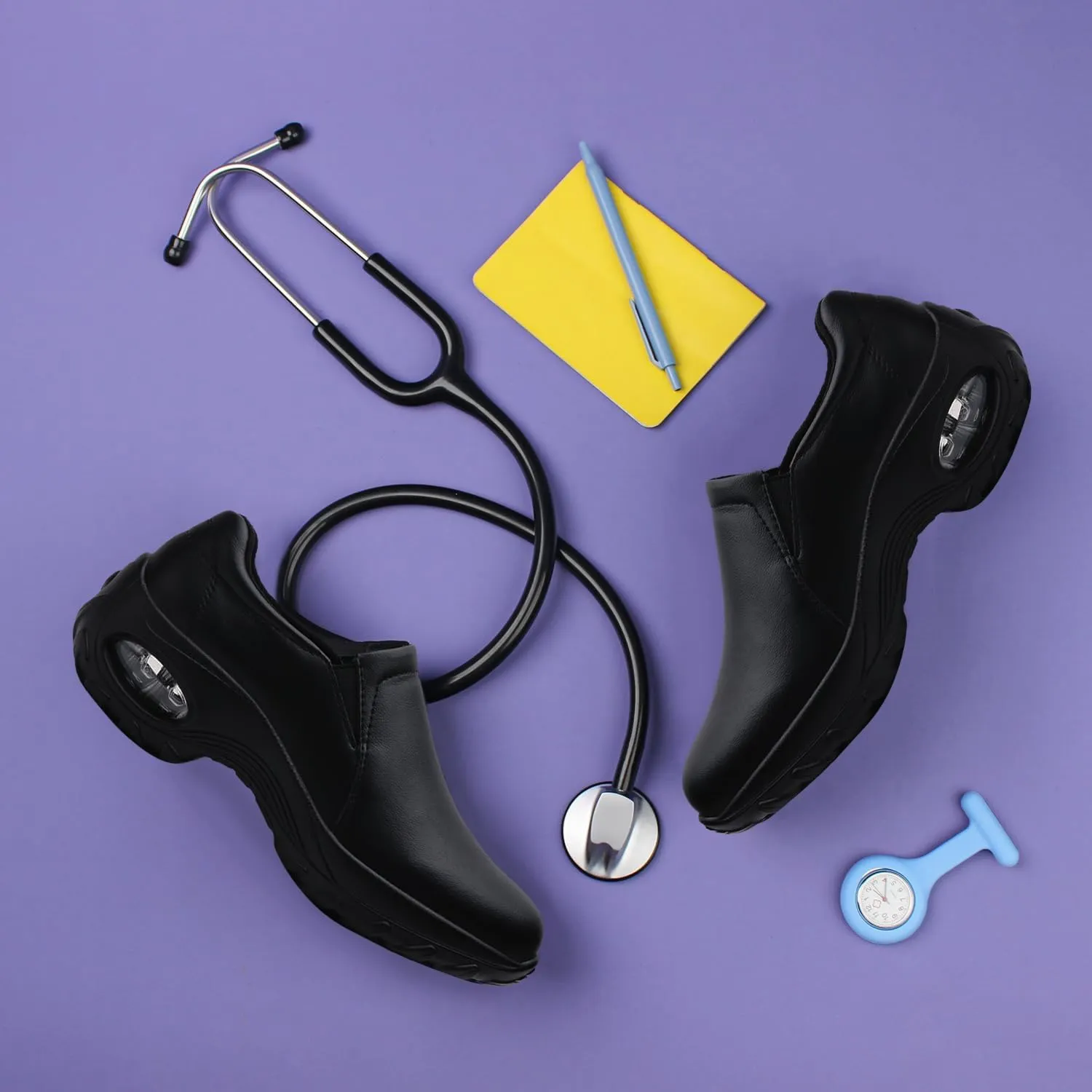 Women's Nursing Shoes Slip On Lightweight Slip Resistant Comfort Non Slip Waterproof Food Service Work Shoes