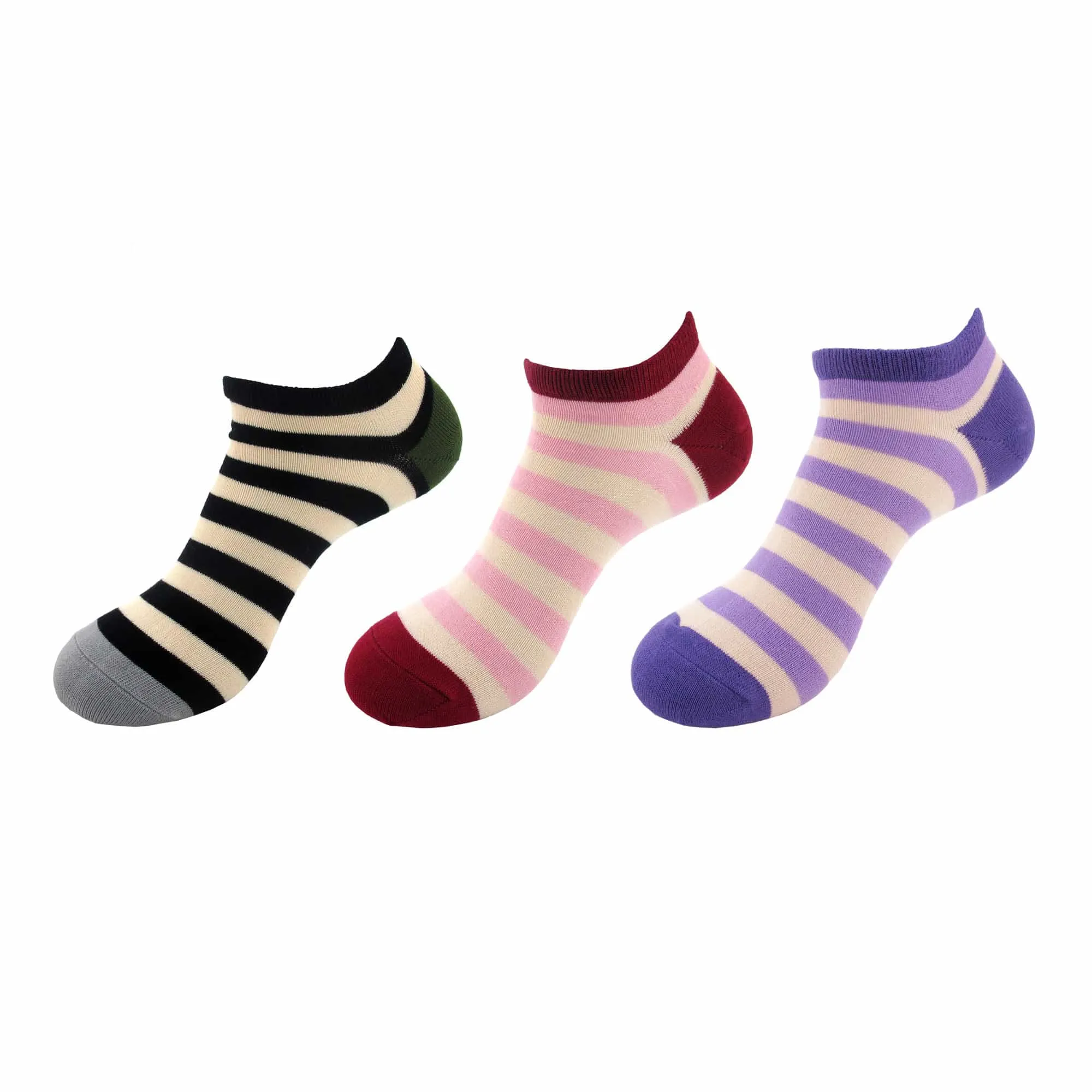 Women's Rayon from Bamboo Fiber Stripes Anklet Socks
