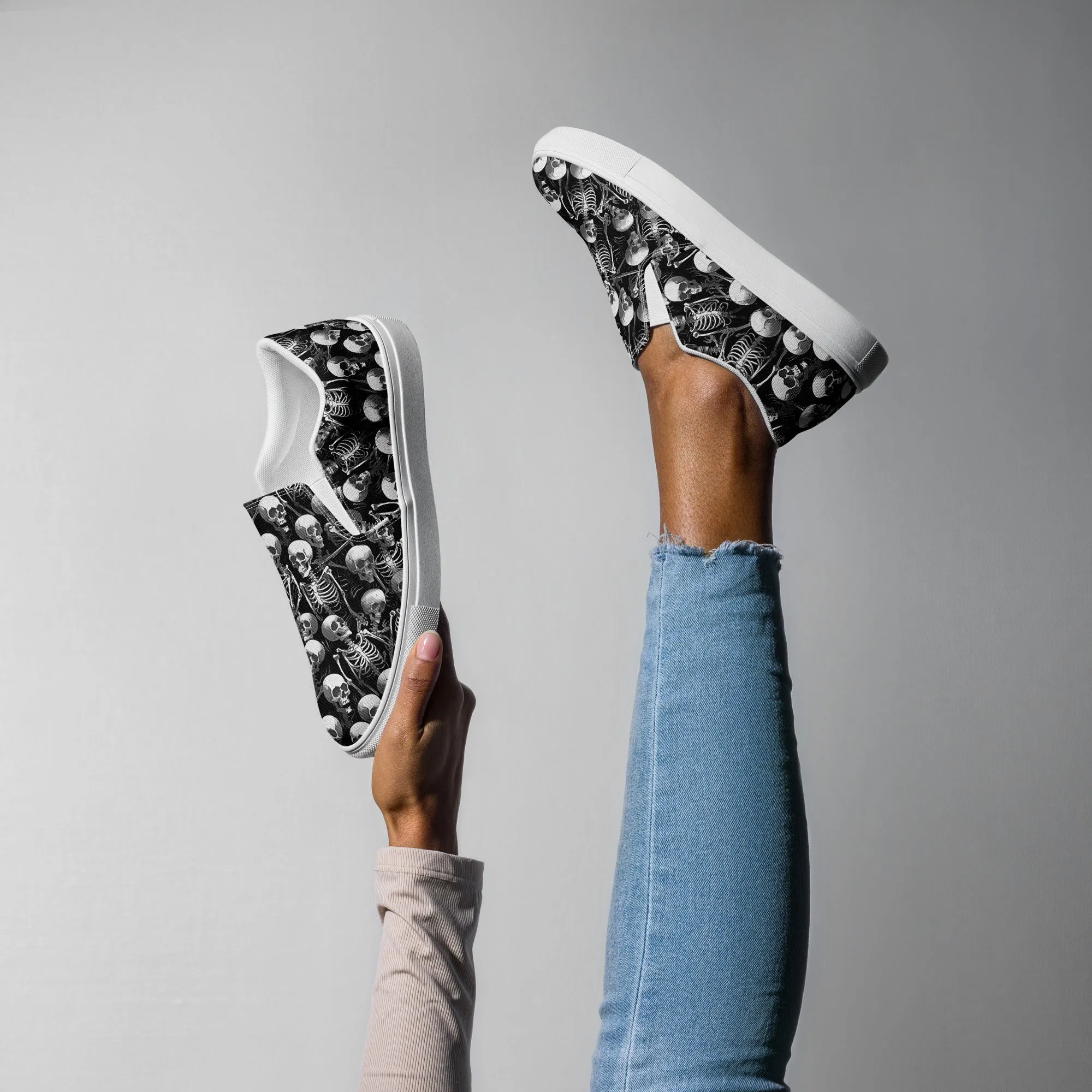 Women’s slip-on canvas shoes - Skull SG016
