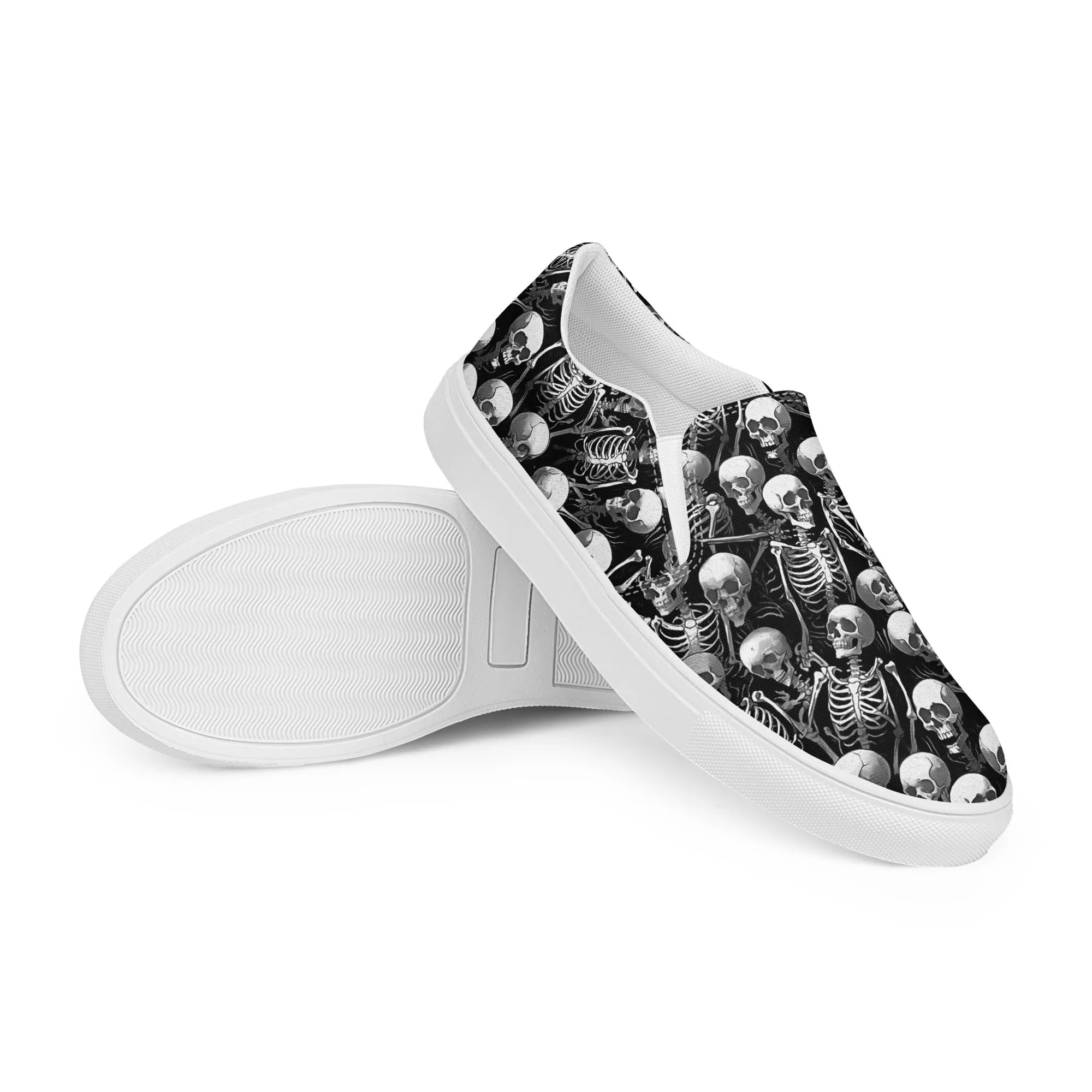 Women’s slip-on canvas shoes - Skull SG016