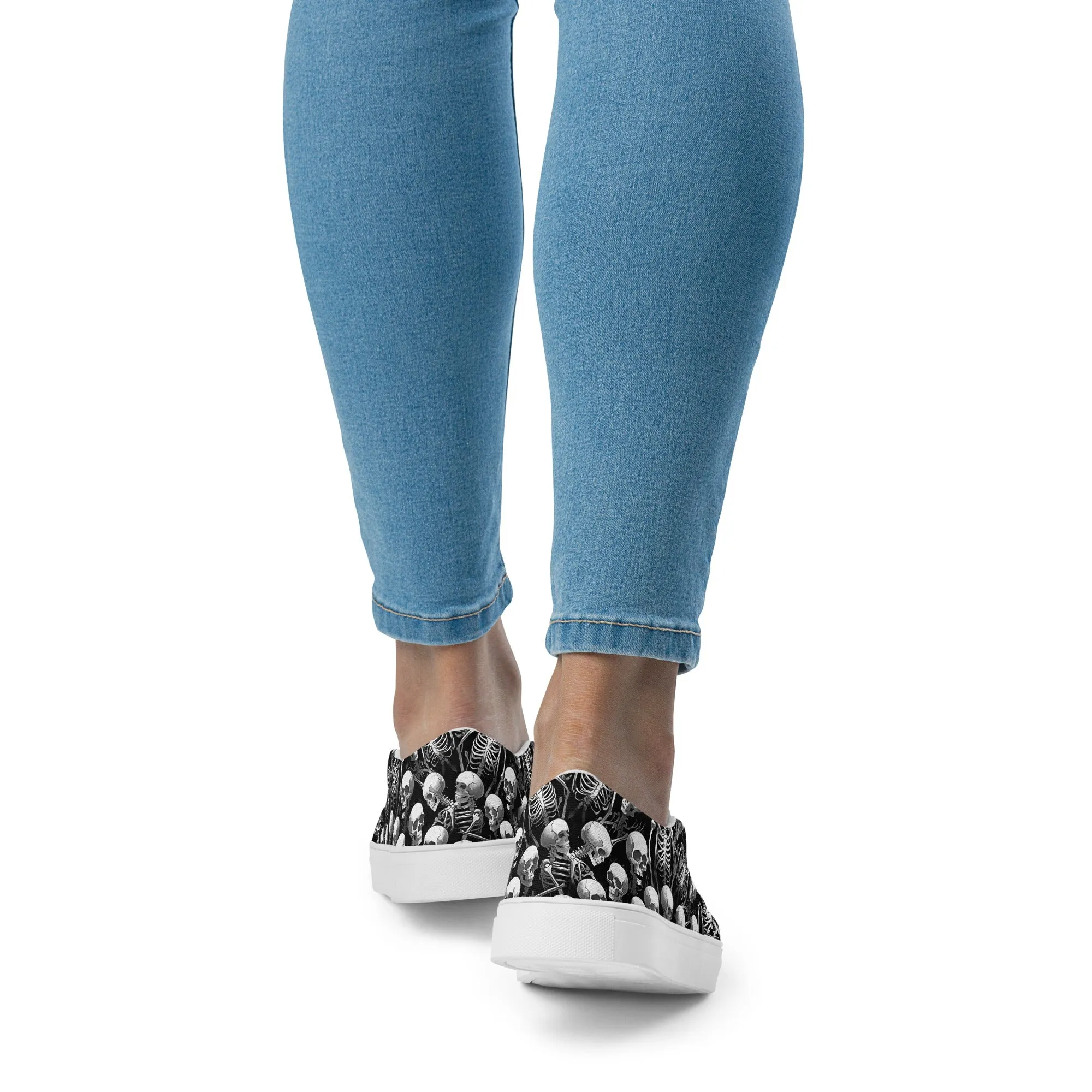 Women’s slip-on canvas shoes - Skull SG016