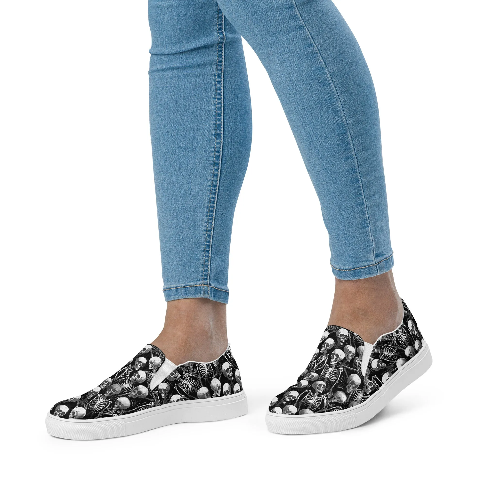 Women’s slip-on canvas shoes - Skull SG016