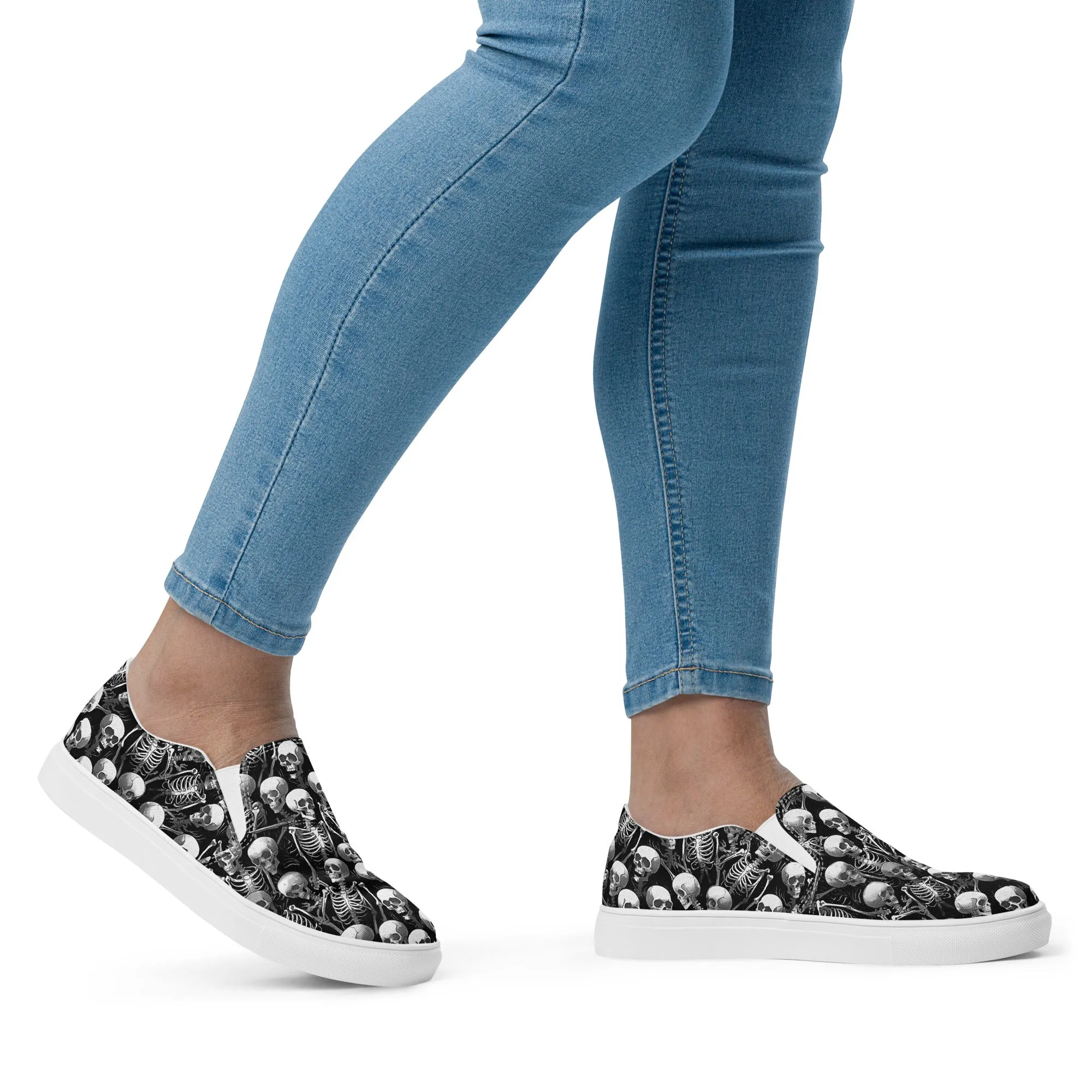 Women’s slip-on canvas shoes - Skull SG016