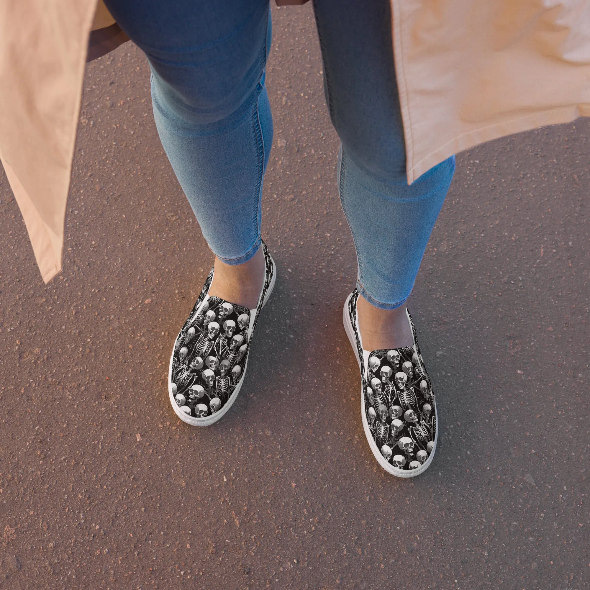 Women’s slip-on canvas shoes - Skull SG016