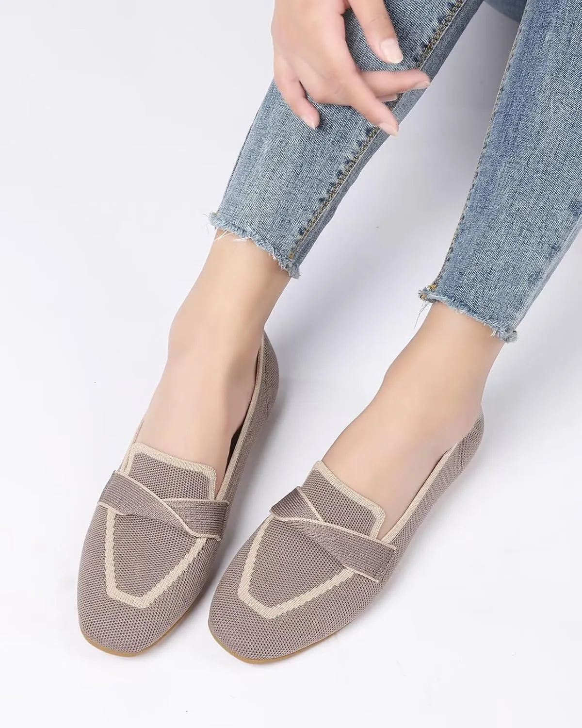 Women's Slip-on Loafer Soft Flats Comfort Knit Walking Office Work Penny Driving Dress Shoes