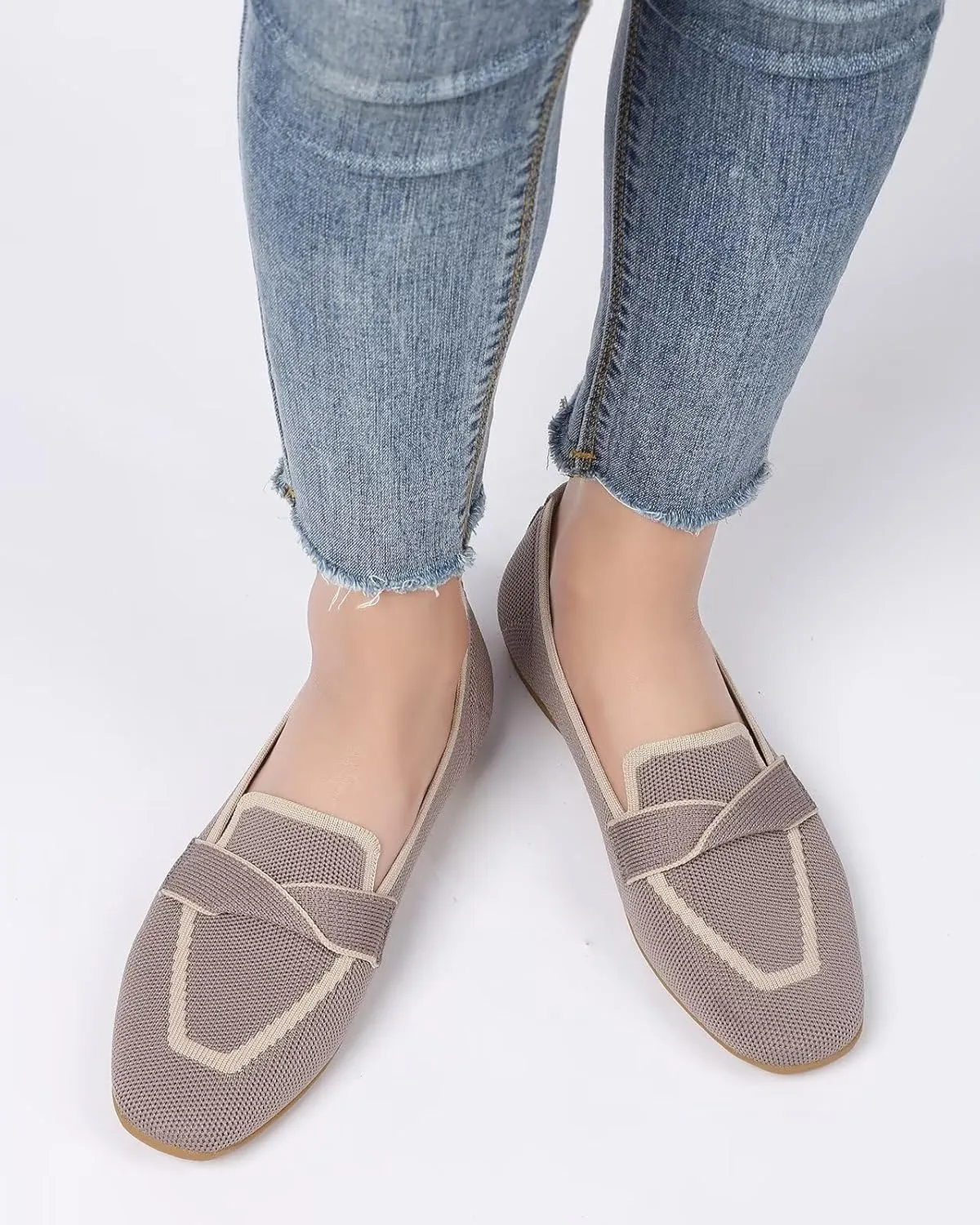 Women's Slip-on Loafer Soft Flats Comfort Knit Walking Office Work Penny Driving Dress Shoes