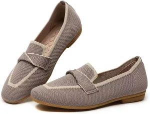 Women's Slip-on Loafer Soft Flats Comfort Knit Walking Office Work Penny Driving Dress Shoes
