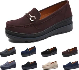 Womens Slip on Loafers Comfortable Thick Soft Platform Shoes Business Casual Walking Shoes