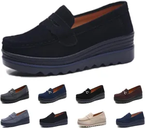 Womens Slip on Loafers Comfortable Thick Soft Platform Shoes Business Casual Walking Shoes