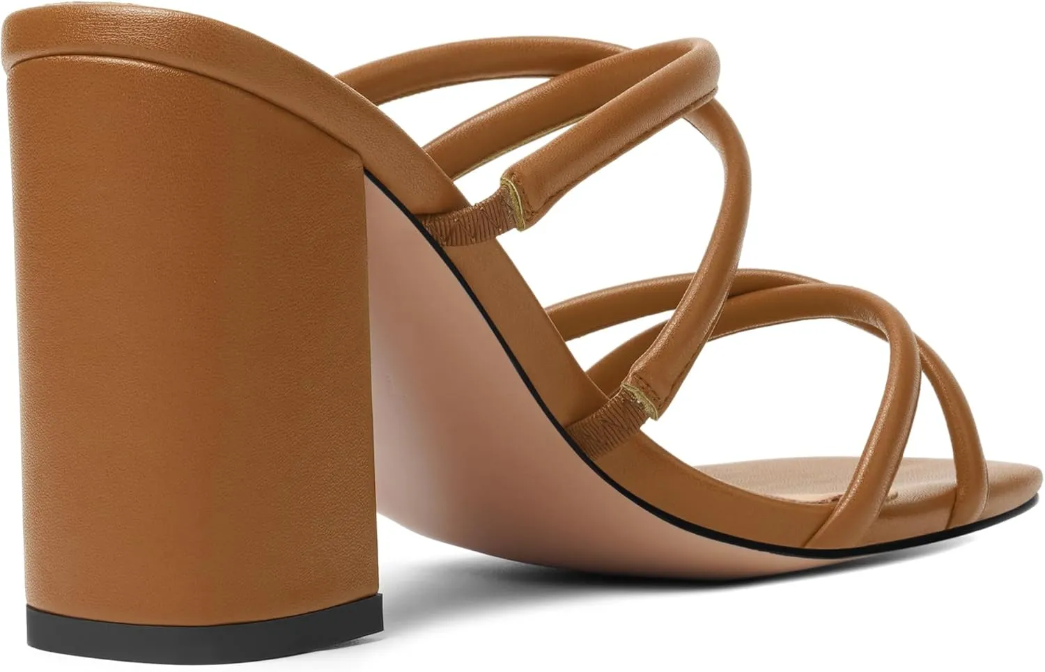 Womens Slip On Matte Open Toe Evening Dress Block High Heel Heeled Sandals 3.3 Inch