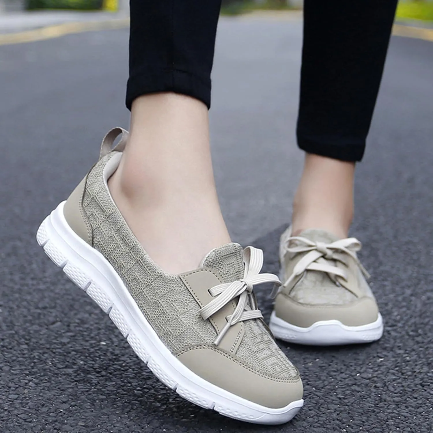 Women's Slip-On Orthopedic Walking Shoes,Kotsas Breathable Casual Arch Support Non-Slip Shoes,Low Top Soft Sole Sneakers for Women