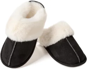 Women's Slippers Soft Plush Winter Warm House Shoes Slip on Fluffy Fur Slippers