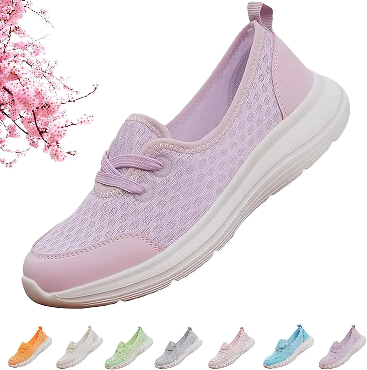 Women's Soft Sole Mesh Comfort Orthopedic Shoes, 2024 New Low-top Women Arch Support Walking Shoes, Casual Slip-on Shoes