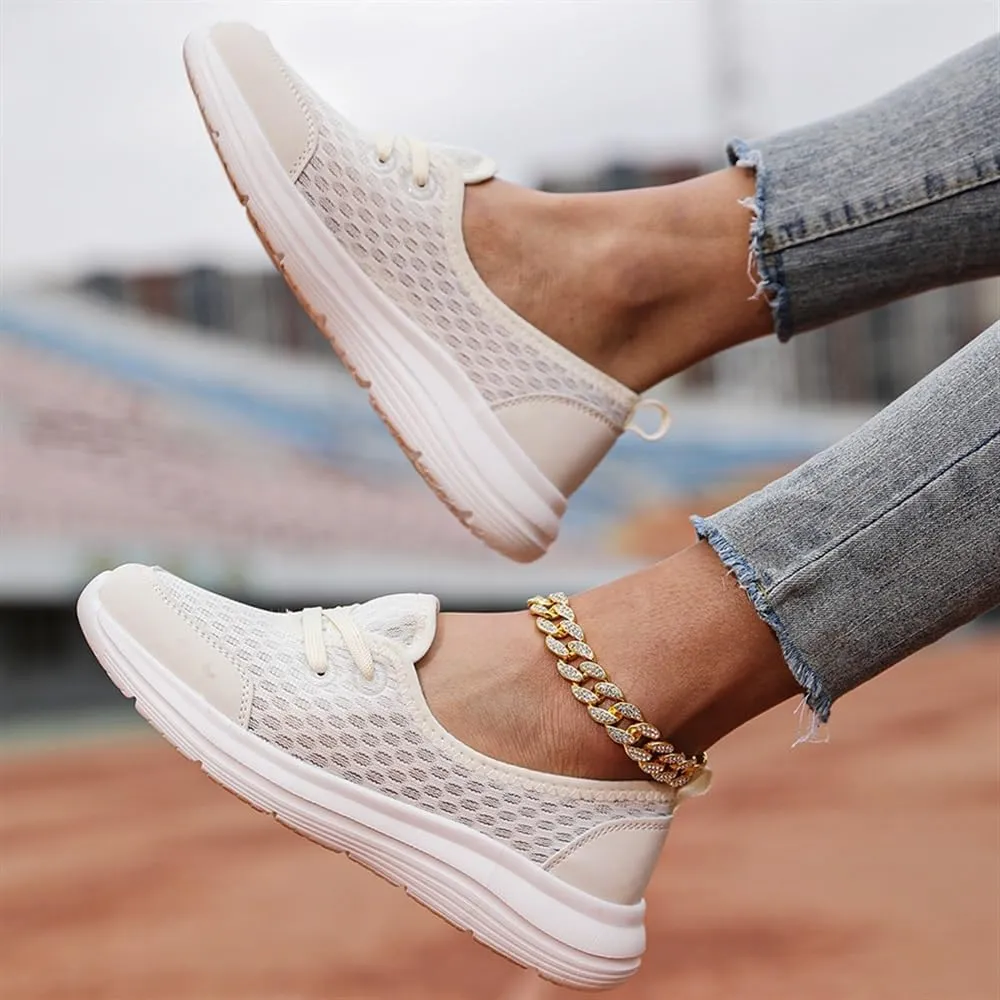 Women's Soft Sole Mesh Comfort Orthopedic Shoes, Women Kotsas Slip On Orthopedic Shoes, Mesh Woven Arch Suppor Breathable Soft Sole Low Top Shoes Non-Slip Sneakers(White,US 8.5)