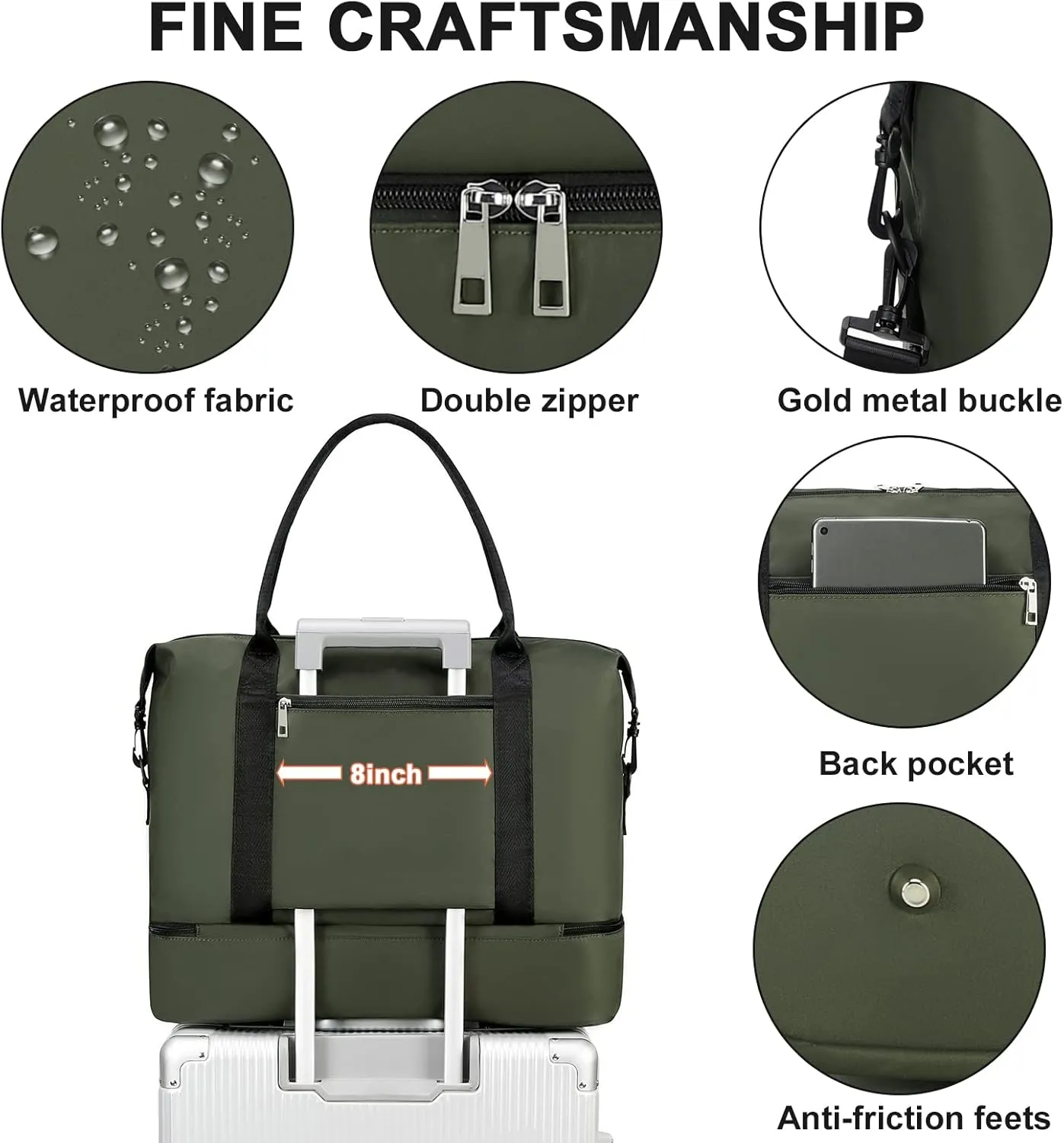 Womens Travel Weekender Bag Canvas Carry on Overnight Tote Luggage Duffel Beach Bags