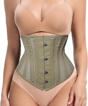Women's Waist Trainer Corset Mesh Cotton Heavy Duty Steel Boned Body Shaper Corset C18MC