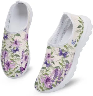 Womens Walking Shoes Slip-on Leisure Shoe Lightweight Breathable Casual Soft Sole Ladies Mesh Dog Walking Shoes