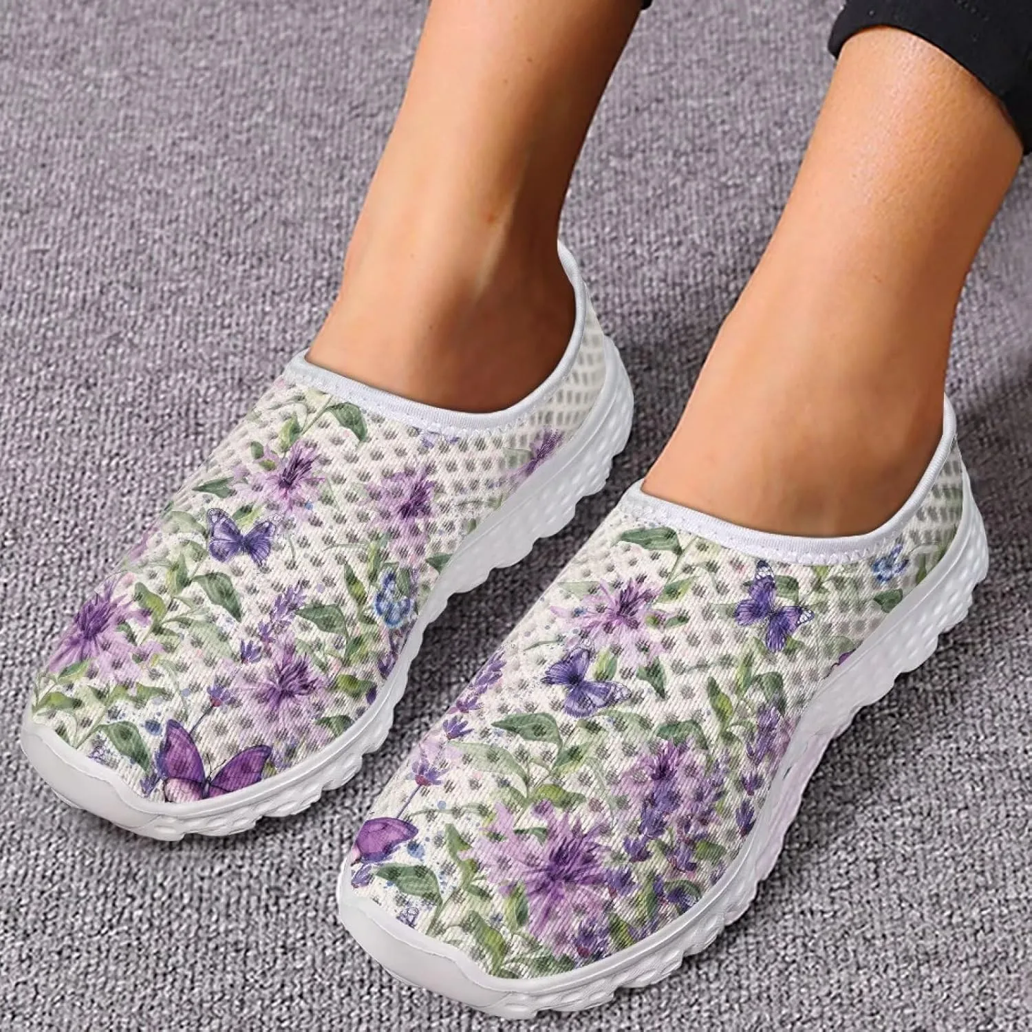 Womens Walking Shoes Slip-on Leisure Shoe Lightweight Breathable Casual Soft Sole Ladies Mesh Dog Walking Shoes