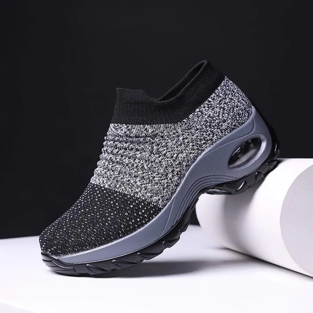 Women's Walking Shoes Sock Sneakers - Mesh Slip On Air Cushion Lady Girls Modern Jazz Dance Easy Shoes Platform Loafers