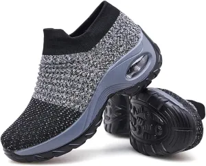 Women's Walking Shoes Sock Sneakers - Mesh Slip On Air Cushion Lady Girls Modern Jazz Dance Easy Shoes Platform Loafers