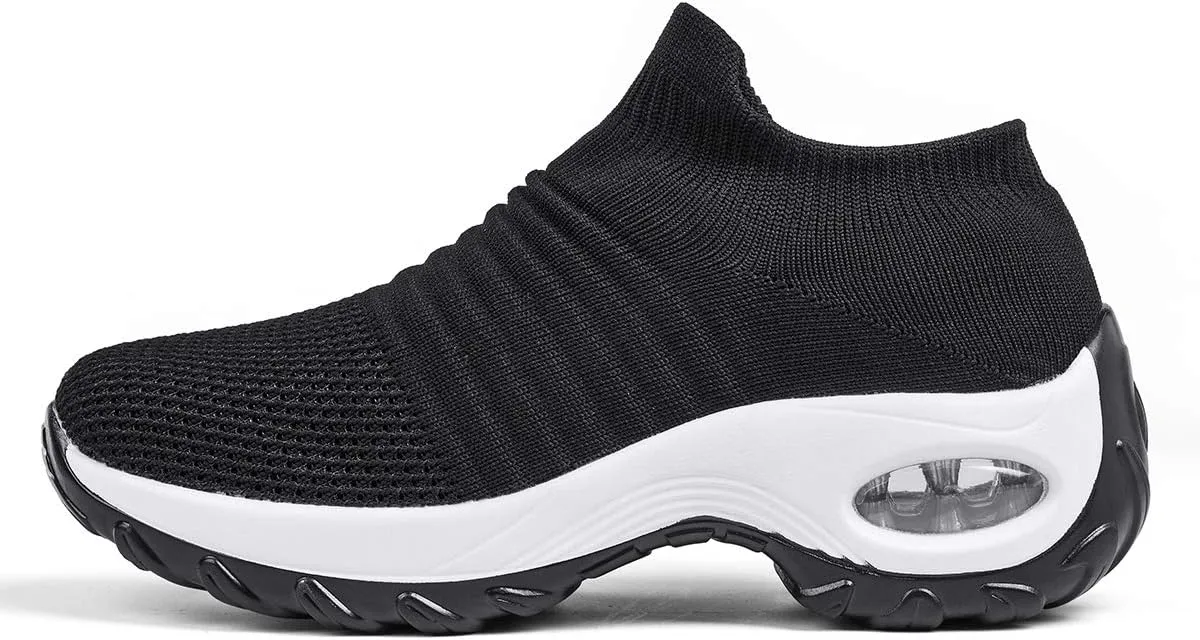 Women's Walking Shoes Sock Sneakers - Mesh Slip On Air Cushion Lady Girls Modern Jazz Dance Easy Shoes Platform Loafers
