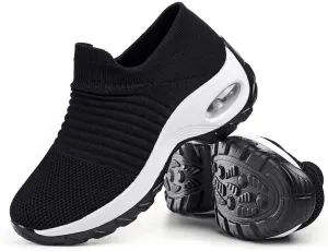 Women's Walking Shoes Sock Sneakers - Mesh Slip On Air Cushion Lady Girls Modern Jazz Dance Easy Shoes Platform Loafers