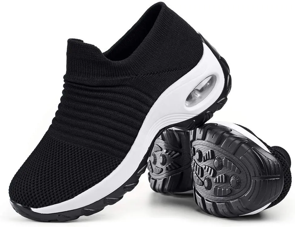 Women's Walking Shoes Sock Sneakers - Mesh Slip On Air Cushion Lady Girls Modern Jazz Dance Easy Shoes Platform Loafers