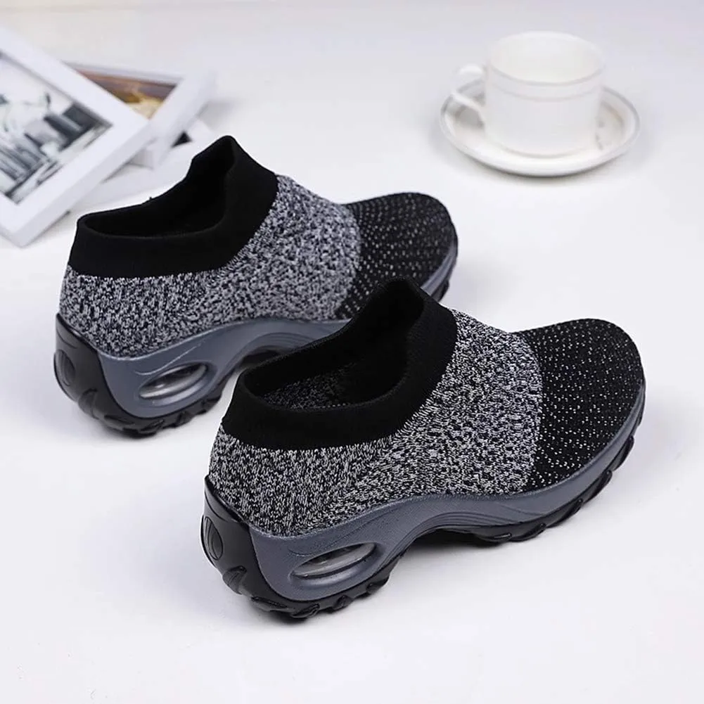 Women's Walking Shoes Sock Sneakers - Mesh Slip On Air Cushion Lady Girls Modern Jazz Dance Easy Shoes Platform Loafers