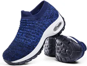 Women's Walking Shoes Sock Sneakers - Mesh Slip On Air Cushion Lady Girls Modern Jazz Dance Easy Shoes Platform Loafers