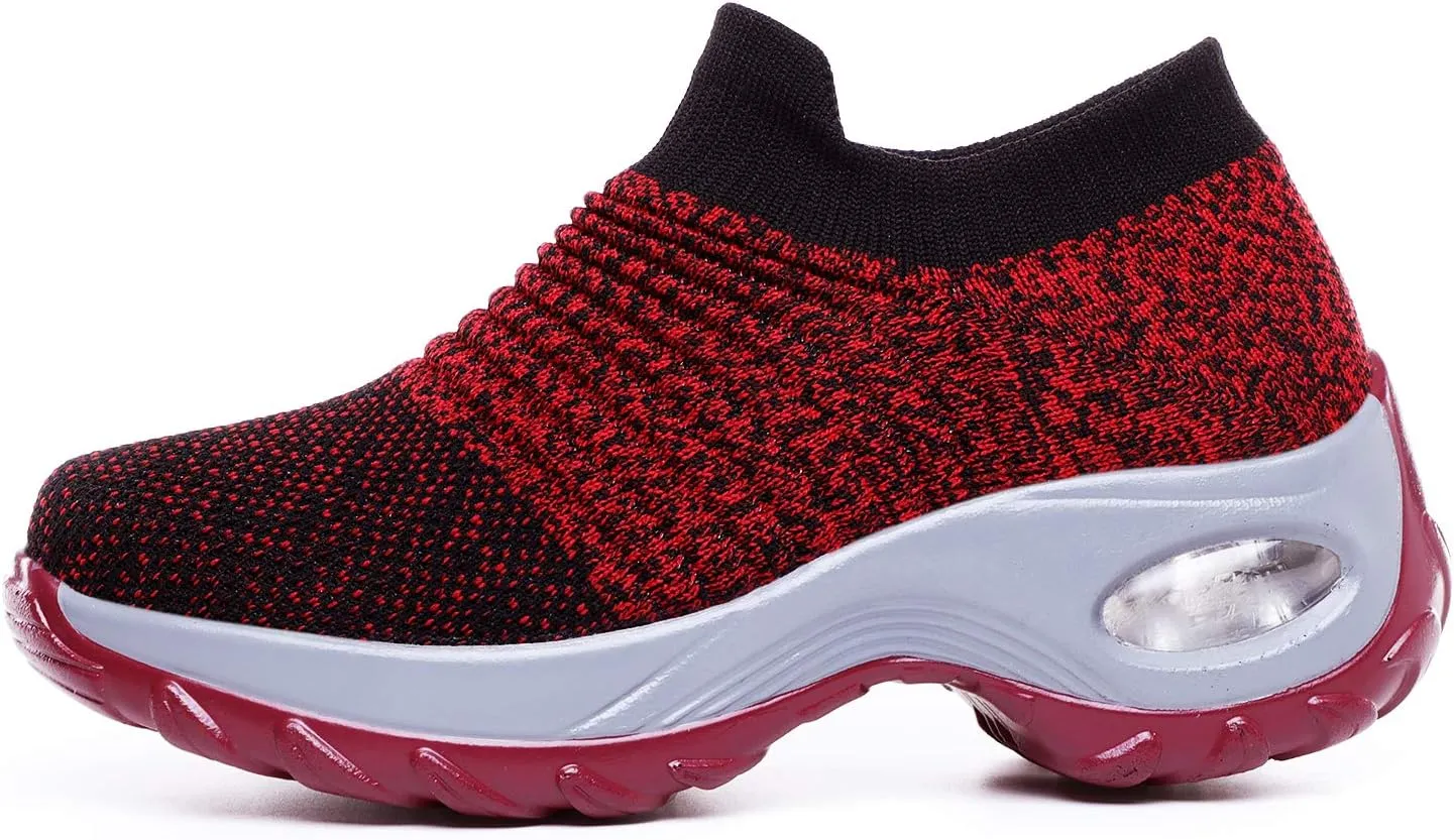 Women's Walking Shoes Sock Sneakers - Mesh Slip On Air Cushion Lady Girls Modern Jazz Dance Easy Shoes Platform Loafers
