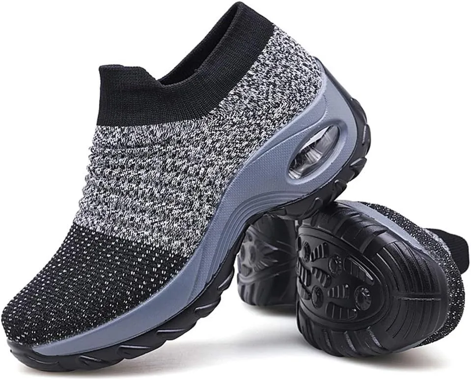 Women's Walking Shoes Sock Sneakers - Mesh Slip On Air Cushion Lady Girls Modern Jazz Dance Easy Shoes Platform Loafers