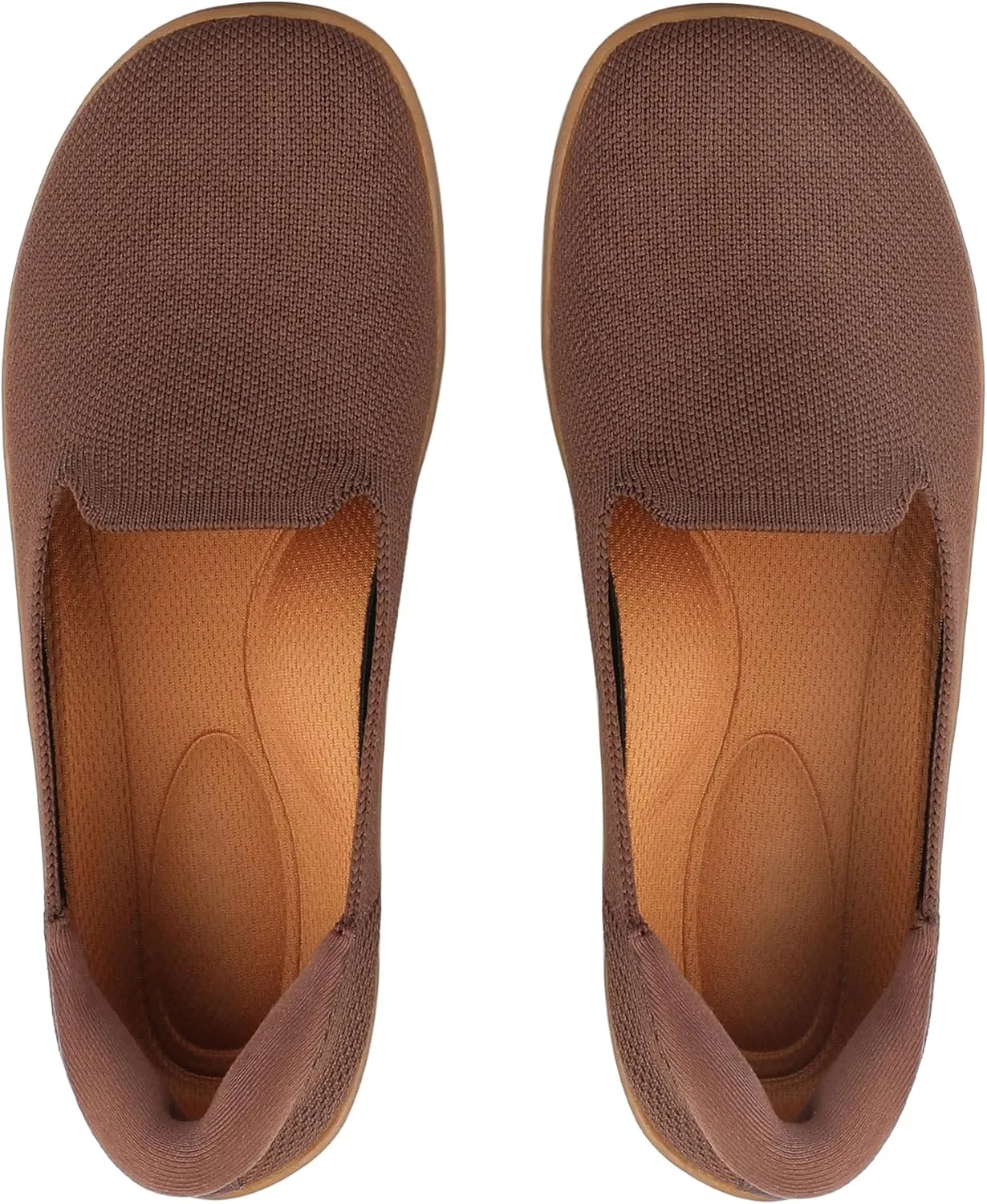 Womens Wide Toe Box Slip on Walking Shoes Non Slip Shoes Arch Support Casual Loafers Soft Knit Shoes