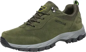 Workout Athletic Sport Shoes for Men Solid Thick Sole Hiking Shoes Comfortable Lace Up Outdoor Sneaker for Men