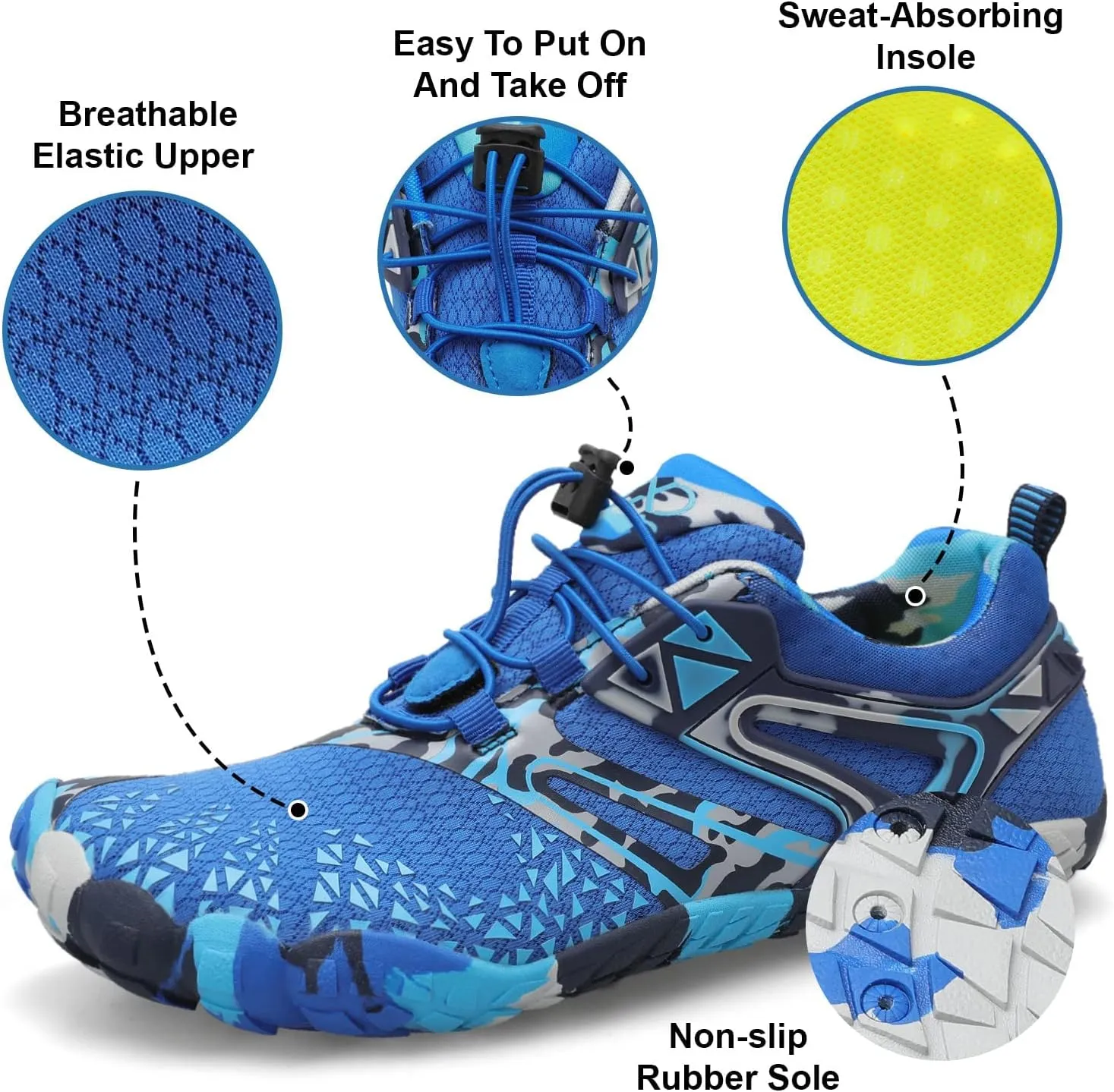 XIHALOOK Athletic Hiking Water Shoes Womens Mens Quick Dry Barefoot for Beach Walking Kayaking Surfing Training