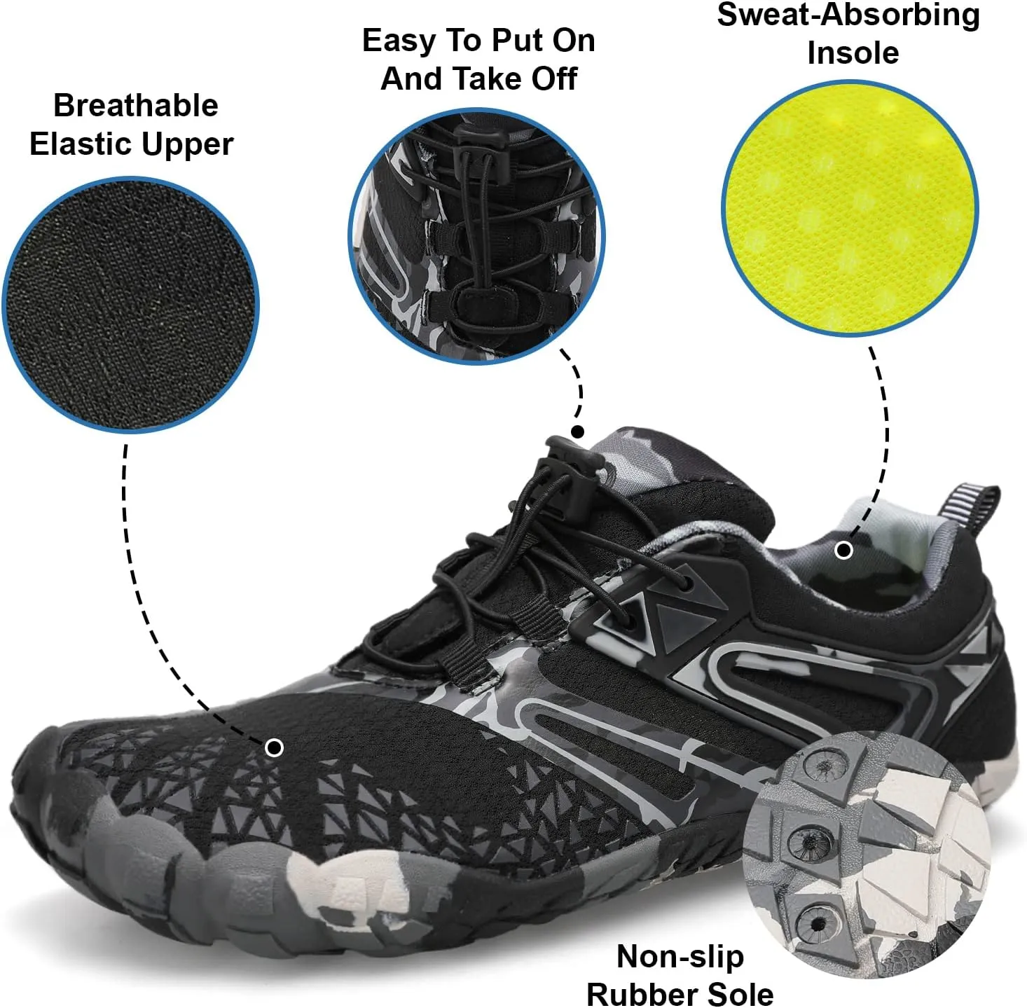 XIHALOOK Athletic Hiking Water Shoes Womens Mens Quick Dry Barefoot for Beach Walking Kayaking Surfing Training