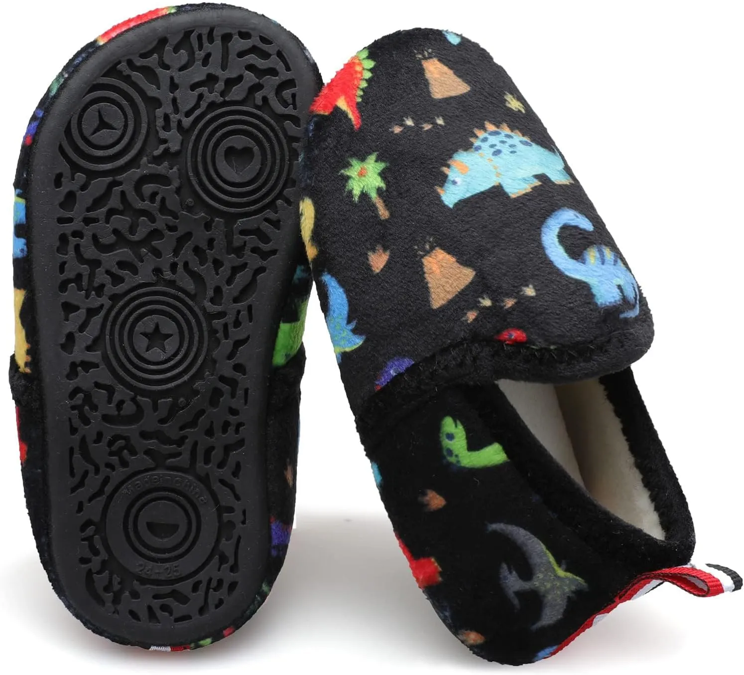 XIHALOOK Toddler Boys Girls House Slippers with Microfleece Lining Cozy Household Shoes Non-slip for Kids
