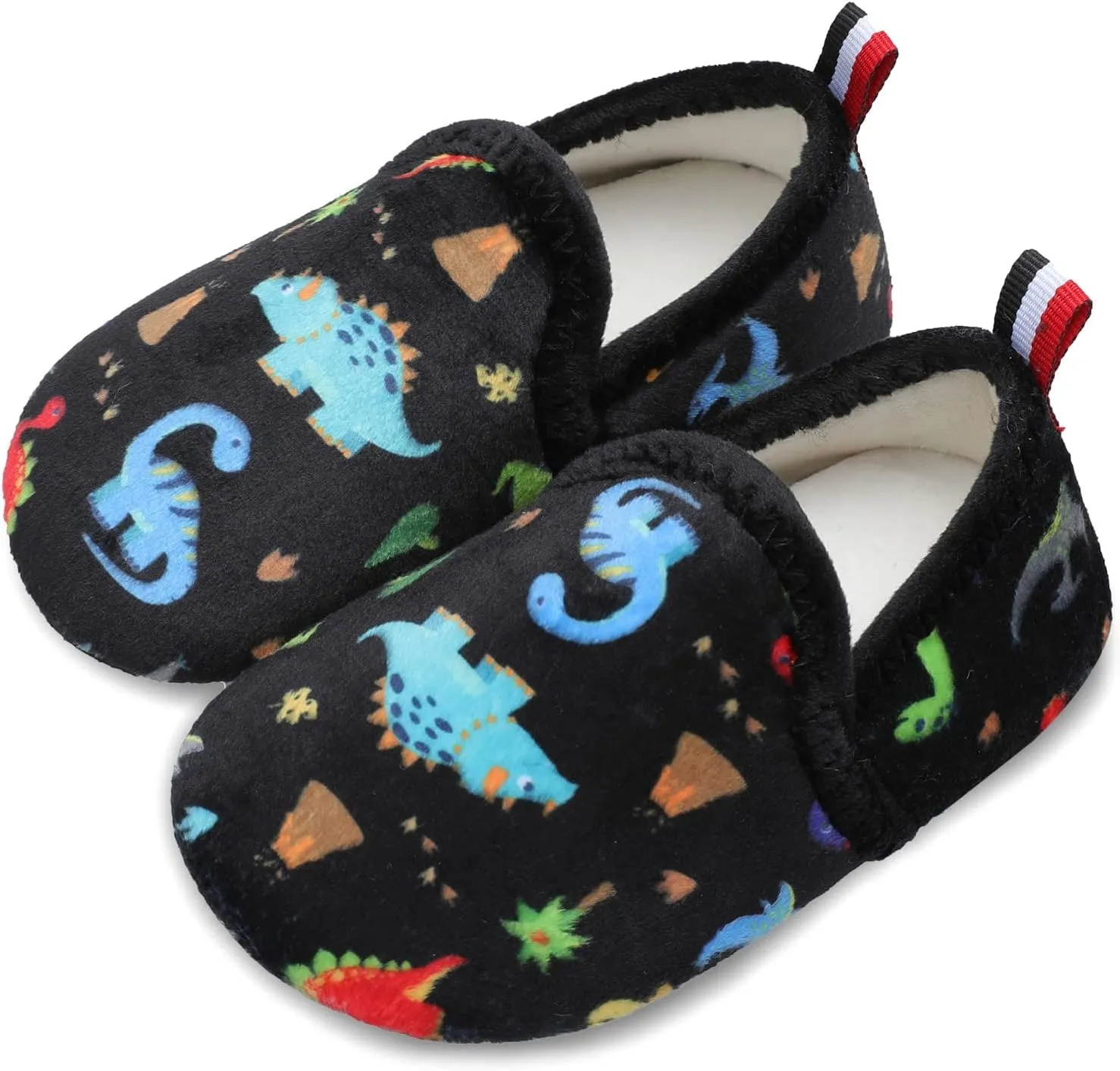 XIHALOOK Toddler Boys Girls House Slippers with Microfleece Lining Cozy Household Shoes Non-slip for Kids