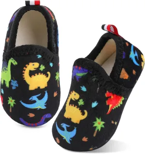 XIHALOOK Toddler Boys Girls House Slippers with Microfleece Lining Cozy Household Shoes Non-slip for Kids