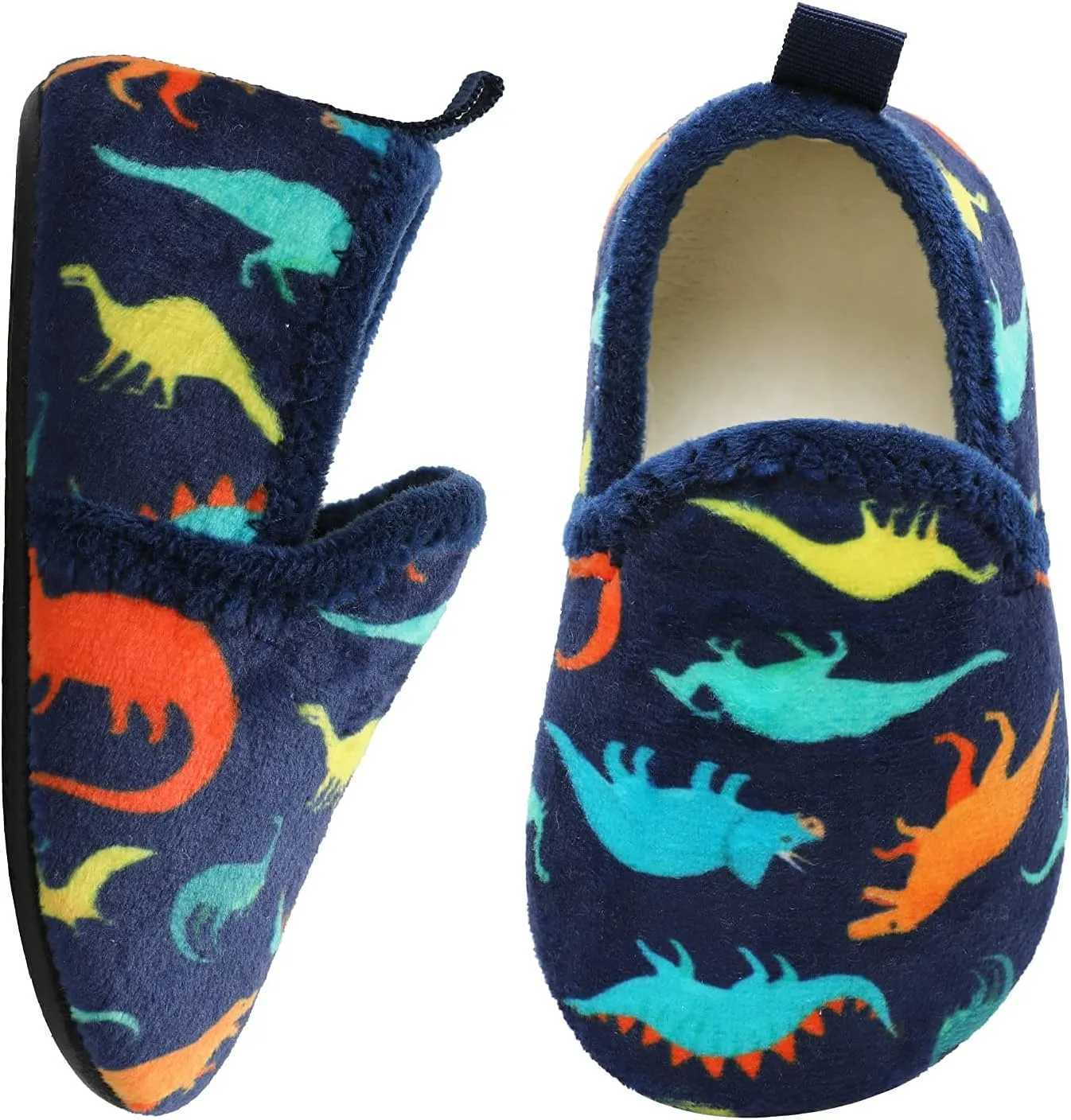 XIHALOOK Toddler Boys Girls House Slippers with Microfleece Lining Cozy Household Shoes Non-slip for Kids