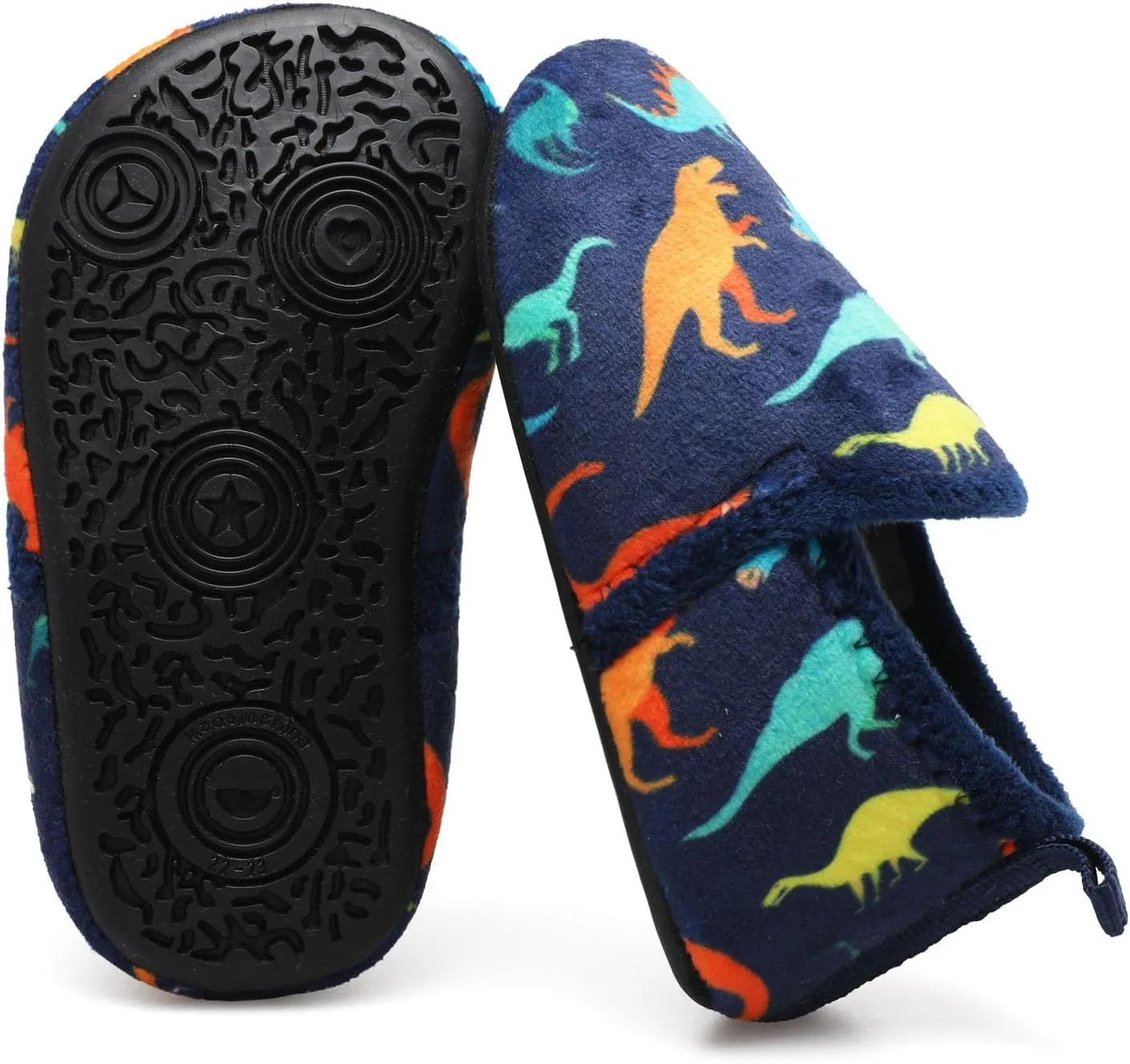 XIHALOOK Toddler Boys Girls House Slippers with Microfleece Lining Cozy Household Shoes Non-slip for Kids