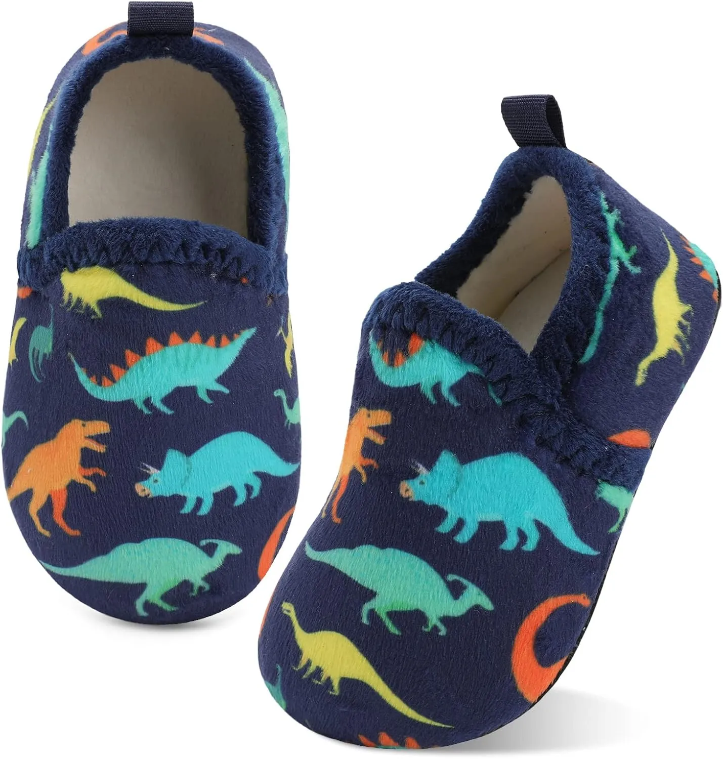 XIHALOOK Toddler Boys Girls House Slippers with Microfleece Lining Cozy Household Shoes Non-slip for Kids