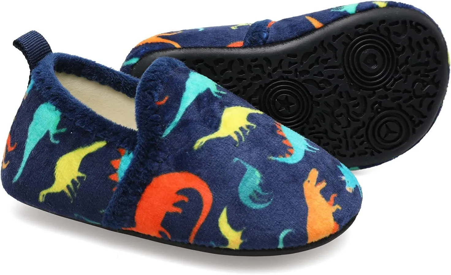XIHALOOK Toddler Boys Girls House Slippers with Microfleece Lining Cozy Household Shoes Non-slip for Kids