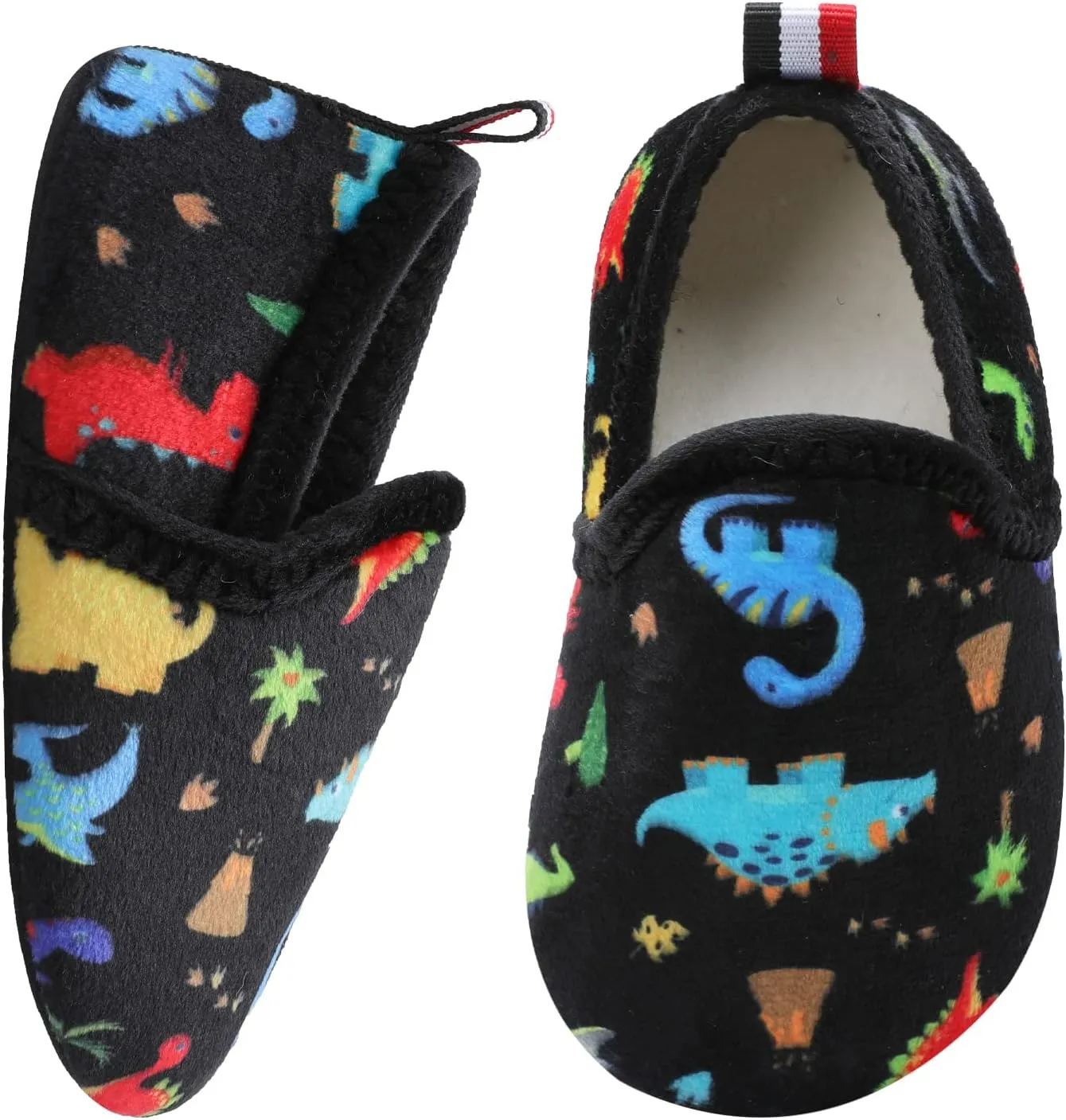 XIHALOOK Toddler Boys Girls House Slippers with Microfleece Lining Cozy Household Shoes Non-slip for Kids