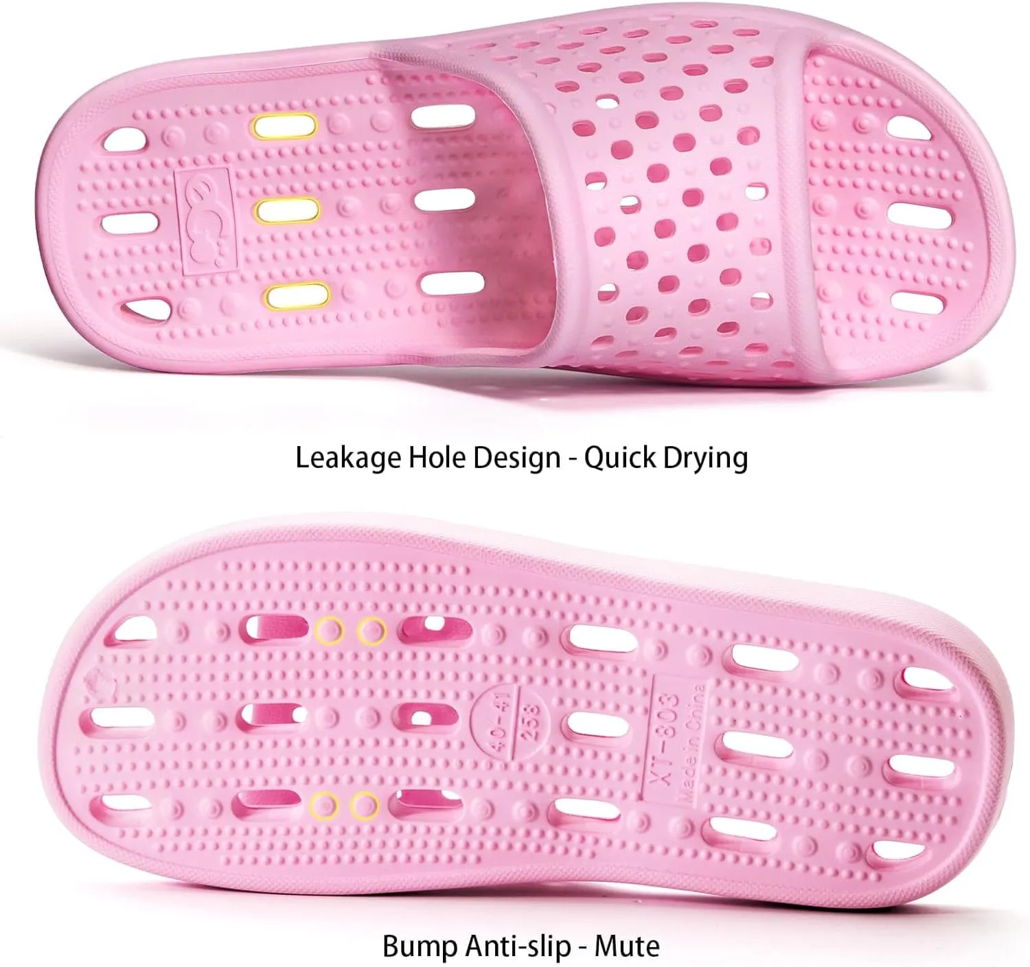 Xomiboe Shower Shoes Quick Drying Non-Slip Comfortable Men Women House Slippers