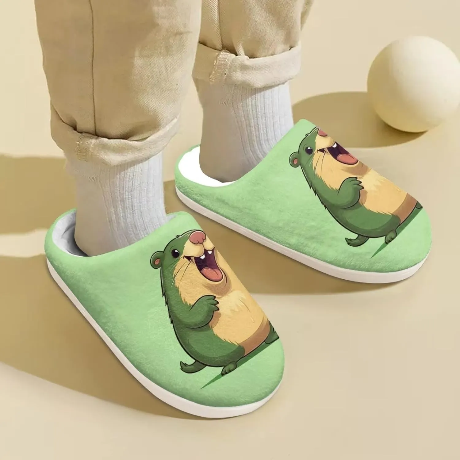 Xpyiqun Boys Girls Slippers Kids House Shoes Soft Plush Fuzzy Home Slippers Non-slip Slip On Shoes Size 9-14.5