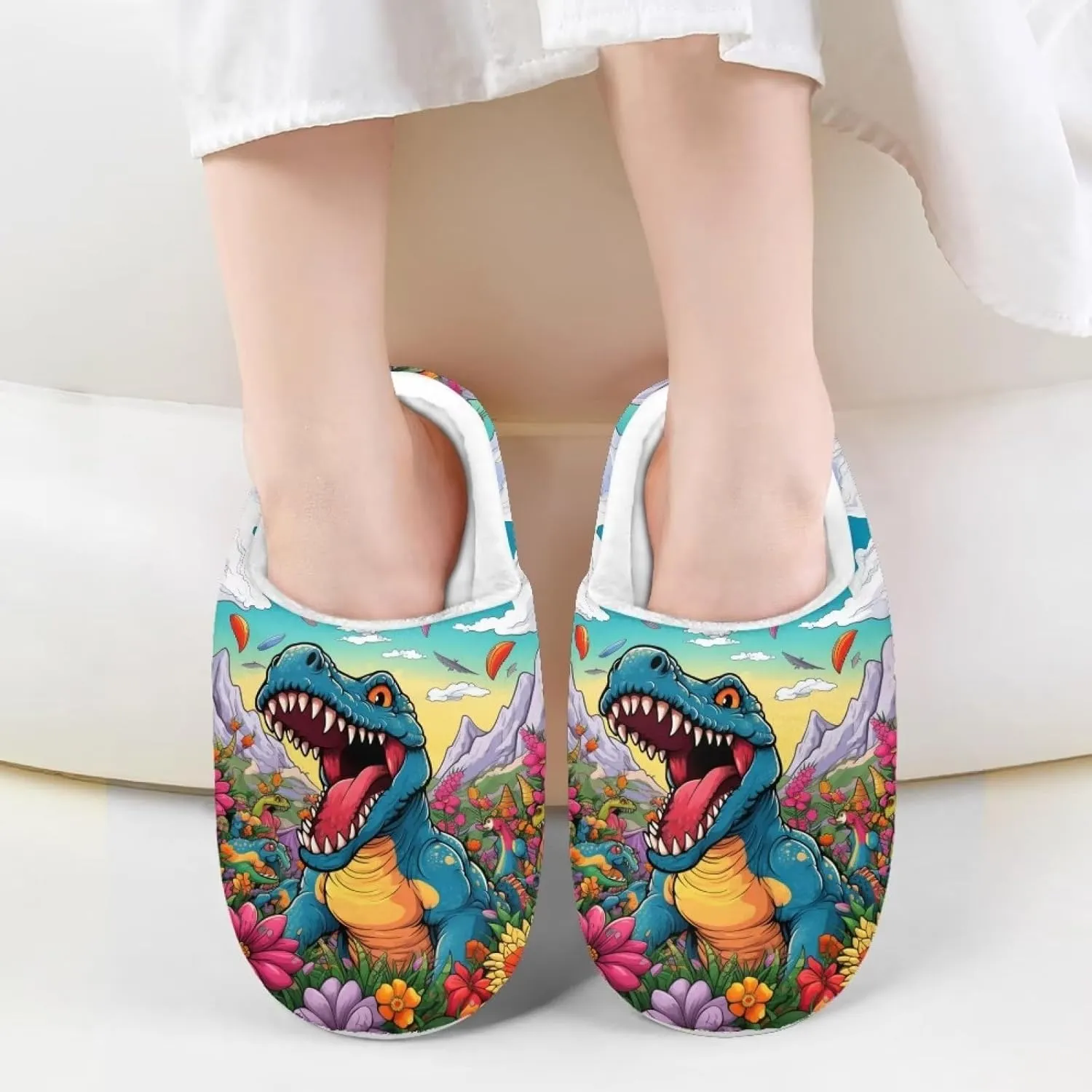 Xpyiqun Boys Girls Slippers Kids House Shoes Soft Plush Fuzzy Home Slippers Non-slip Slip On Shoes Size 9-14.5